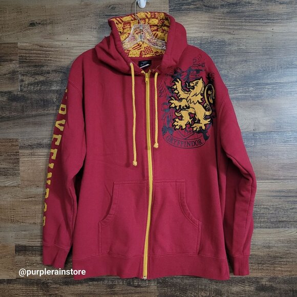 Universal Studio Harry Potter Gryffindor Zip Front Hoodie L The Wizarding World - Picture 1 of 14